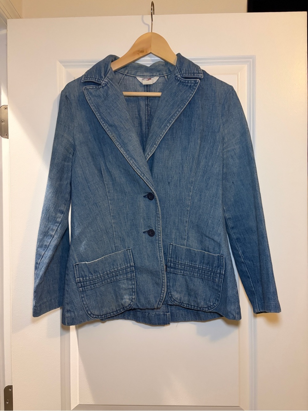 Vintage 1970s Levi's Light Blue Denim Blazer Jacket